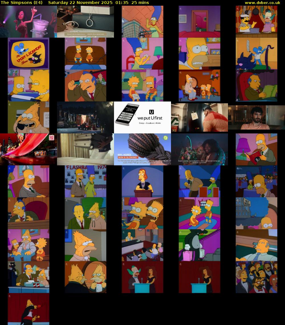 The Simpsons (E4) Saturday 22 November 2025 01:35 - 02:00