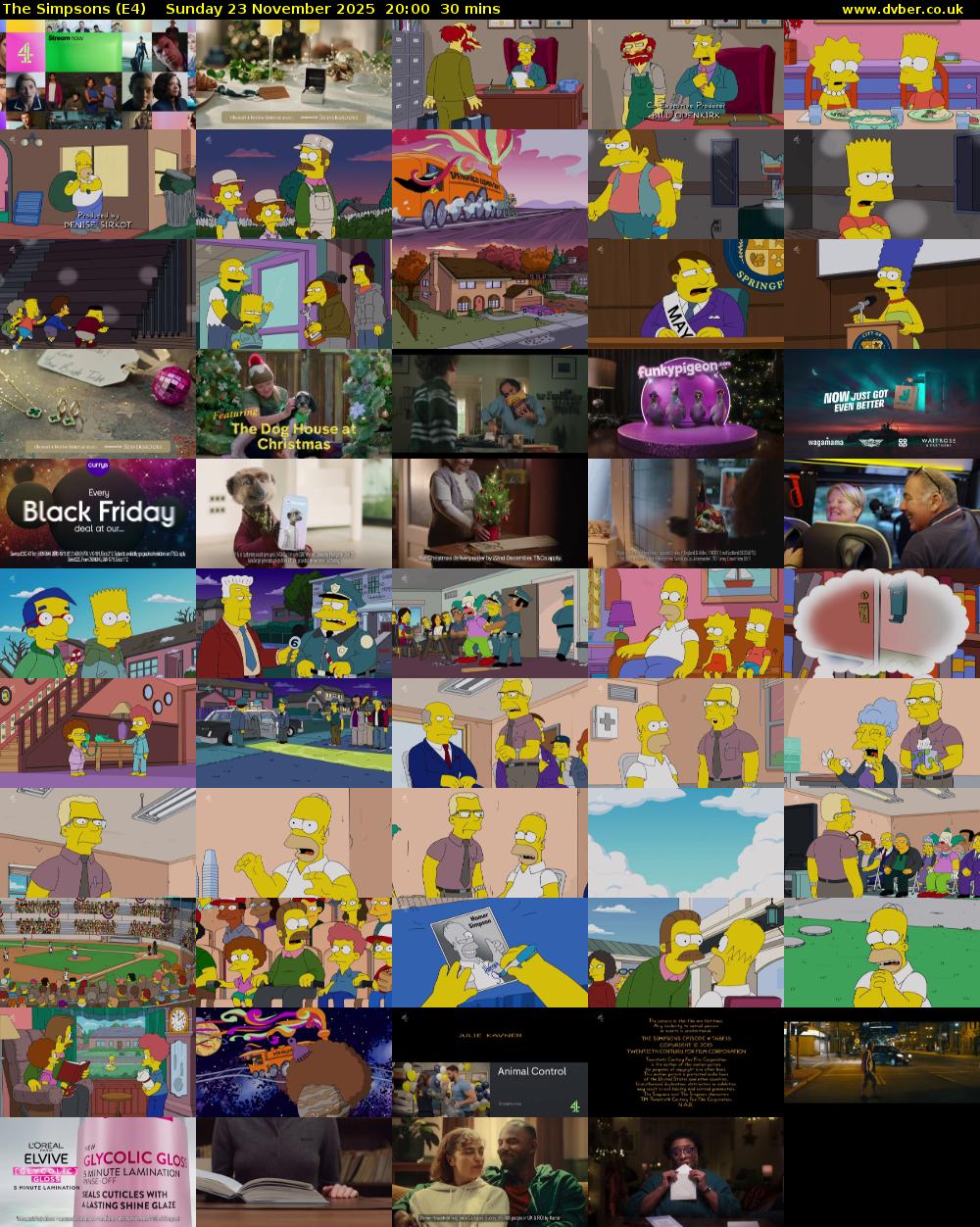 The Simpsons (E4) Sunday 23 November 2025 20:00 - 20:30