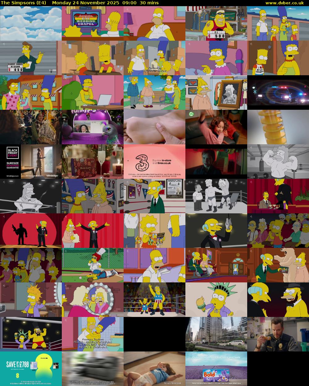 The Simpsons (E4) Monday 24 November 2025 09:00 - 09:30