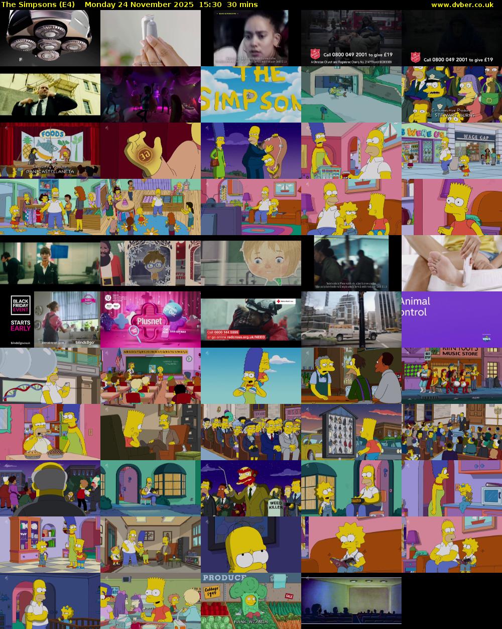 The Simpsons (E4) Monday 24 November 2025 15:30 - 16:00
