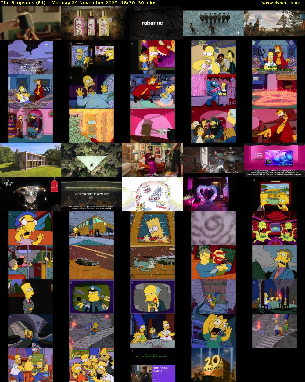 The Simpsons (E4) Monday 24 November 2025 18:30 - 19:00