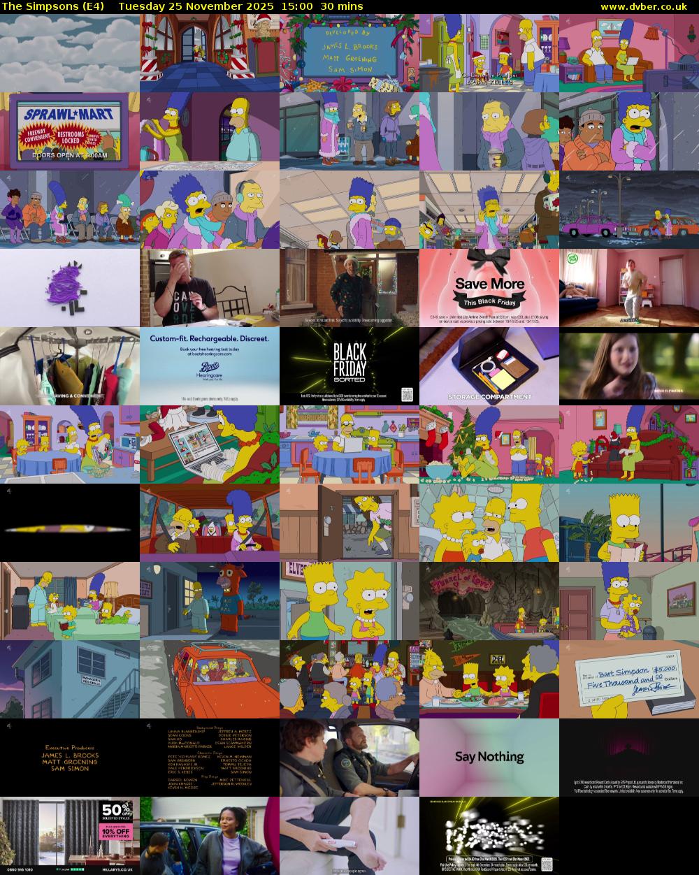 The Simpsons (E4) Tuesday 25 November 2025 15:00 - 15:30