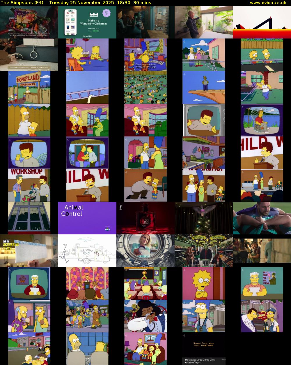 The Simpsons (E4) Tuesday 25 November 2025 18:30 - 19:00