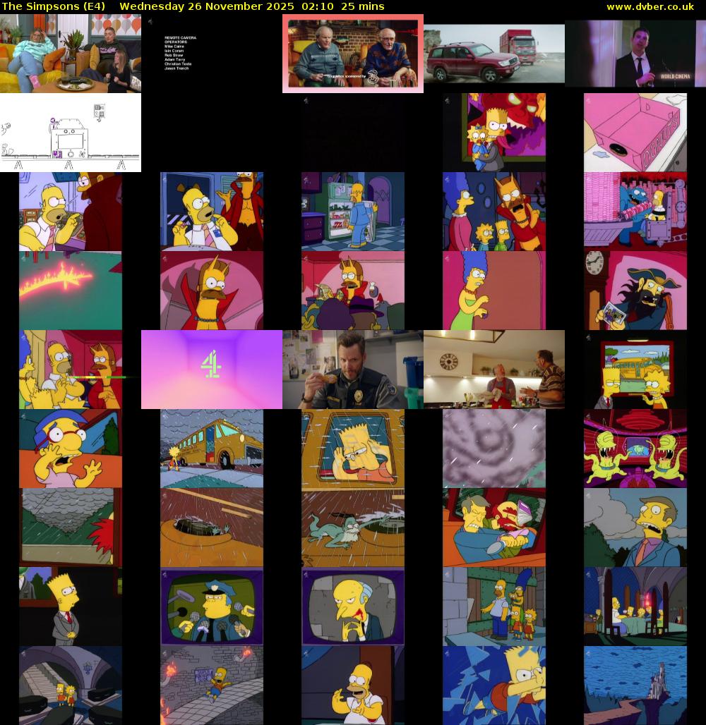 The Simpsons (E4) Wednesday 26 November 2025 02:10 - 02:35
