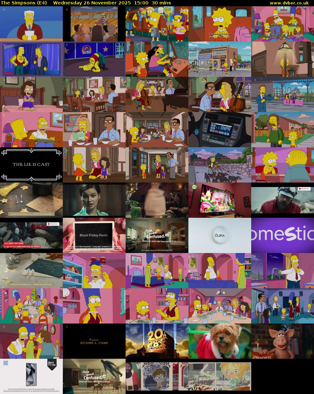 The Simpsons (E4) Wednesday 26 November 2025 15:00 - 15:30