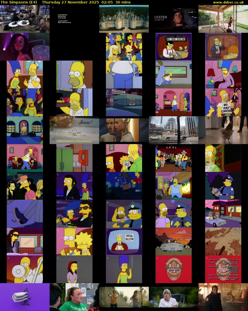 The Simpsons (E4) Thursday 27 November 2025 02:05 - 02:35