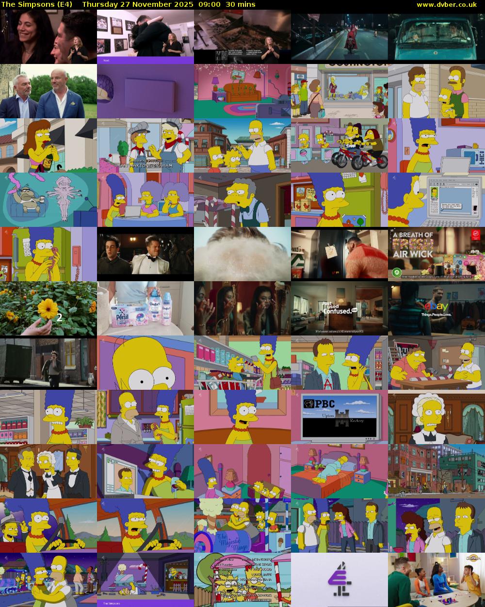 The Simpsons (E4) Thursday 27 November 2025 09:00 - 09:30