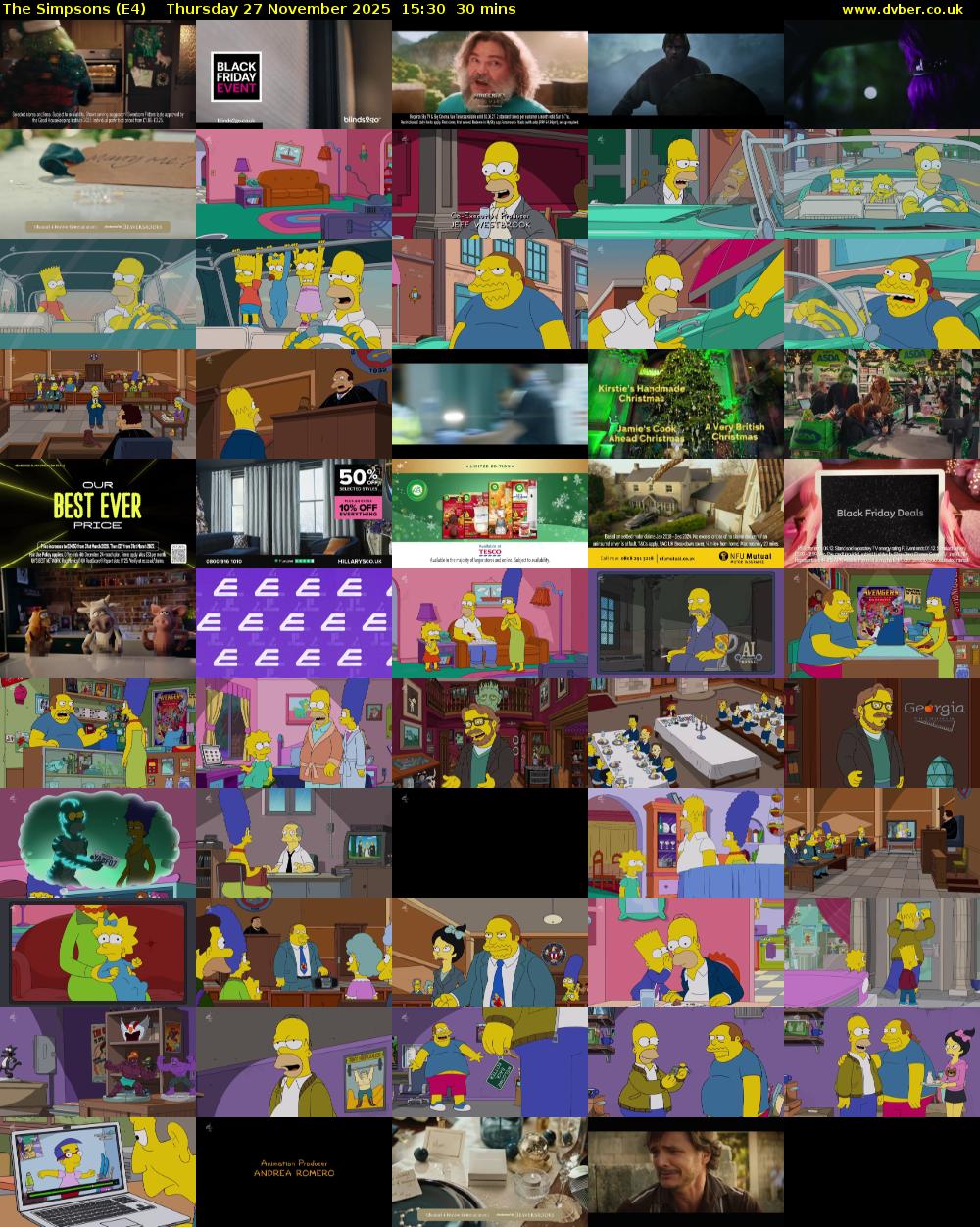 The Simpsons (E4) Thursday 27 November 2025 15:30 - 16:00