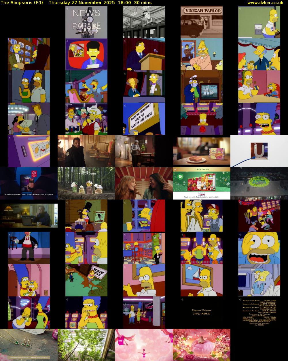 The Simpsons (E4) Thursday 27 November 2025 18:00 - 18:30
