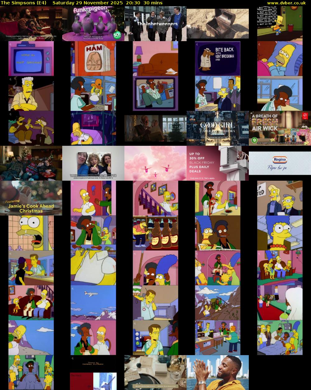 The Simpsons (E4) Saturday 29 November 2025 20:30 - 21:00