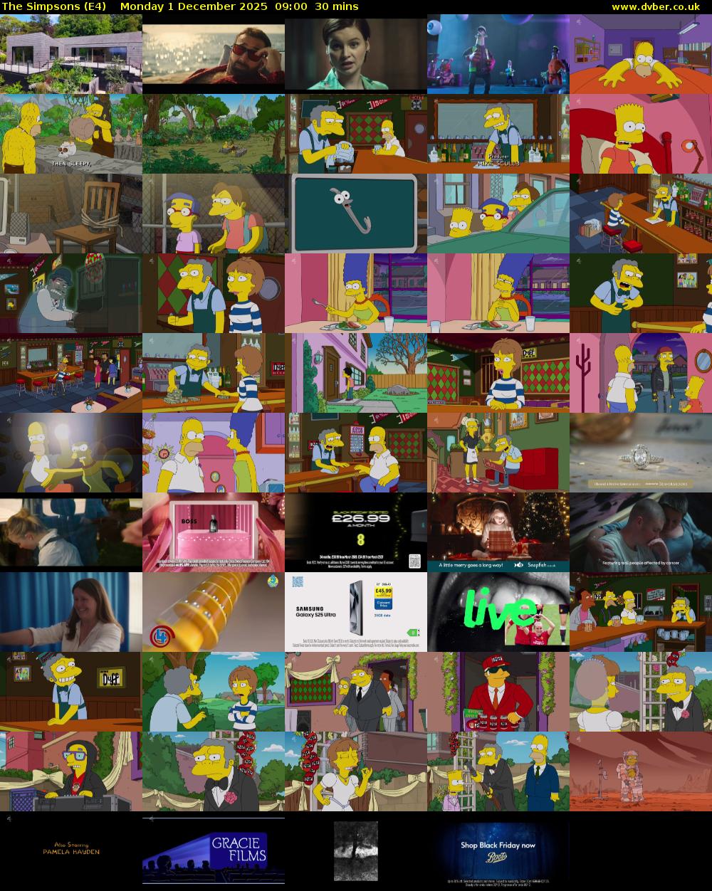 The Simpsons (E4) Monday 1 December 2025 09:00 - 09:30