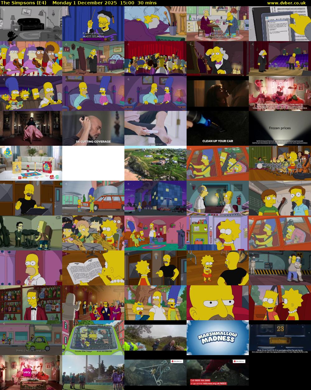 The Simpsons (E4) Monday 1 December 2025 15:00 - 15:30