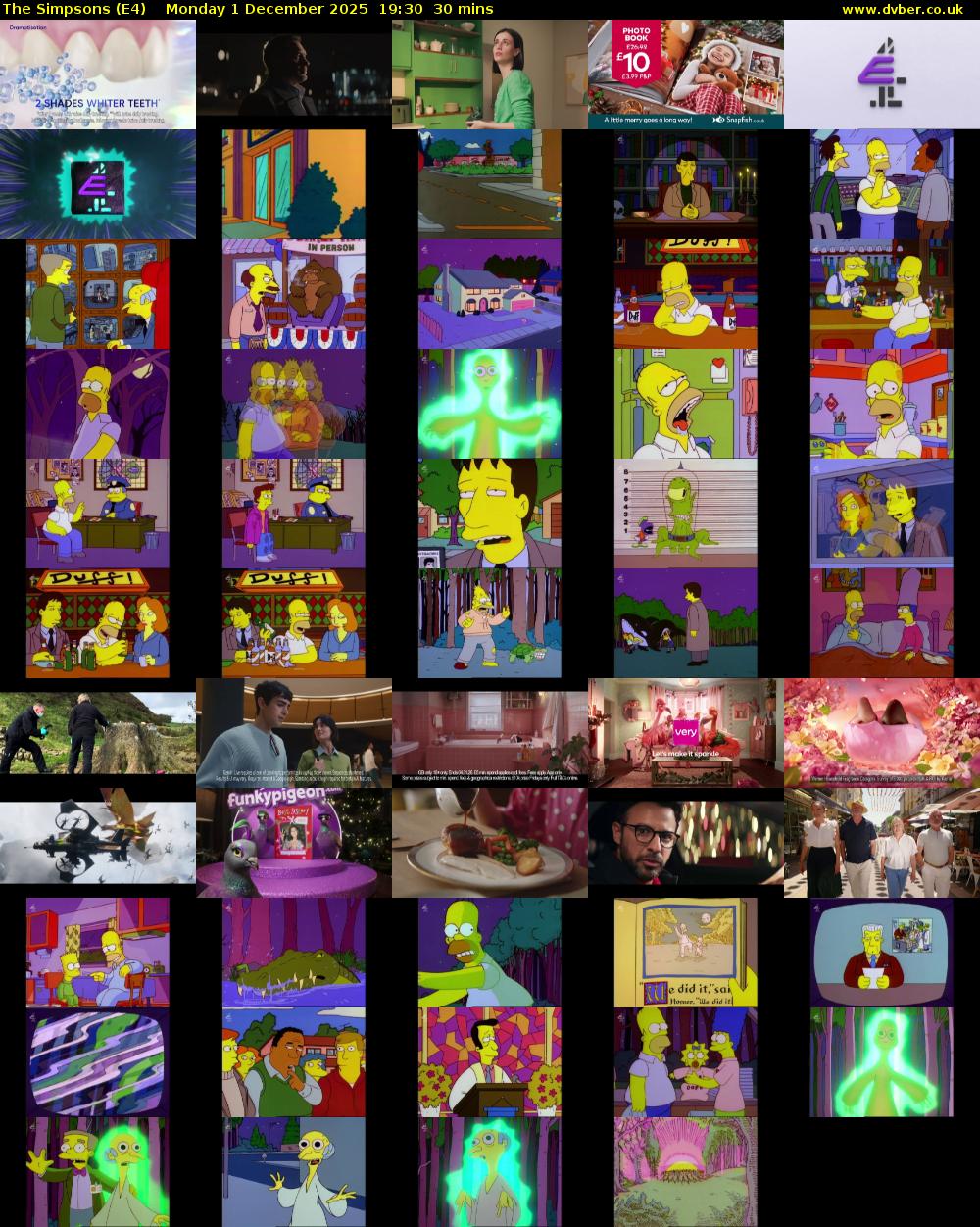 The Simpsons (E4) Monday 1 December 2025 19:30 - 20:00