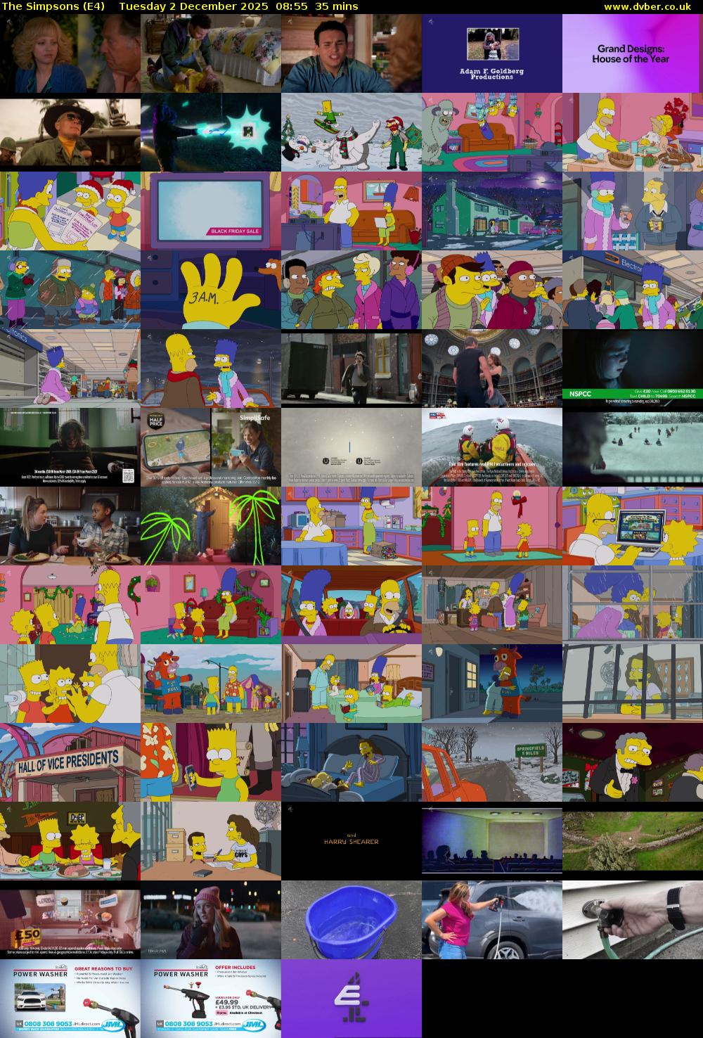 The Simpsons (E4) Tuesday 2 December 2025 08:55 - 09:30