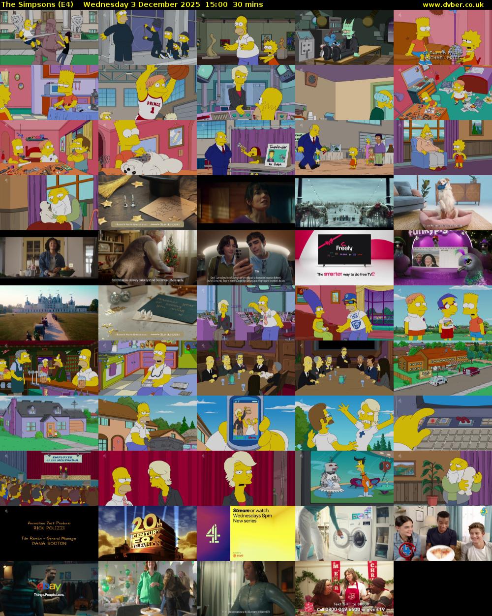 The Simpsons (E4) Wednesday 3 December 2025 15:00 - 15:30
