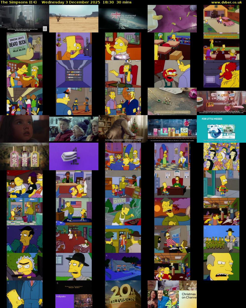 The Simpsons (E4) Wednesday 3 December 2025 18:30 - 19:00