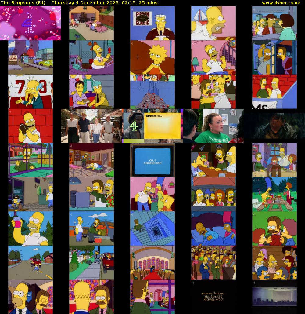 The Simpsons (E4) Thursday 4 December 2025 02:15 - 02:40