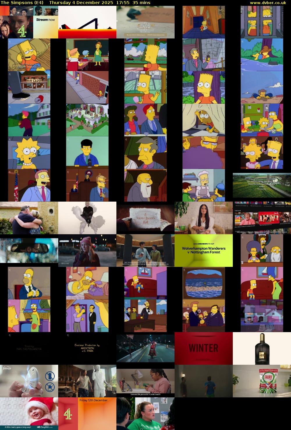 The Simpsons (E4) Thursday 4 December 2025 17:55 - 18:30