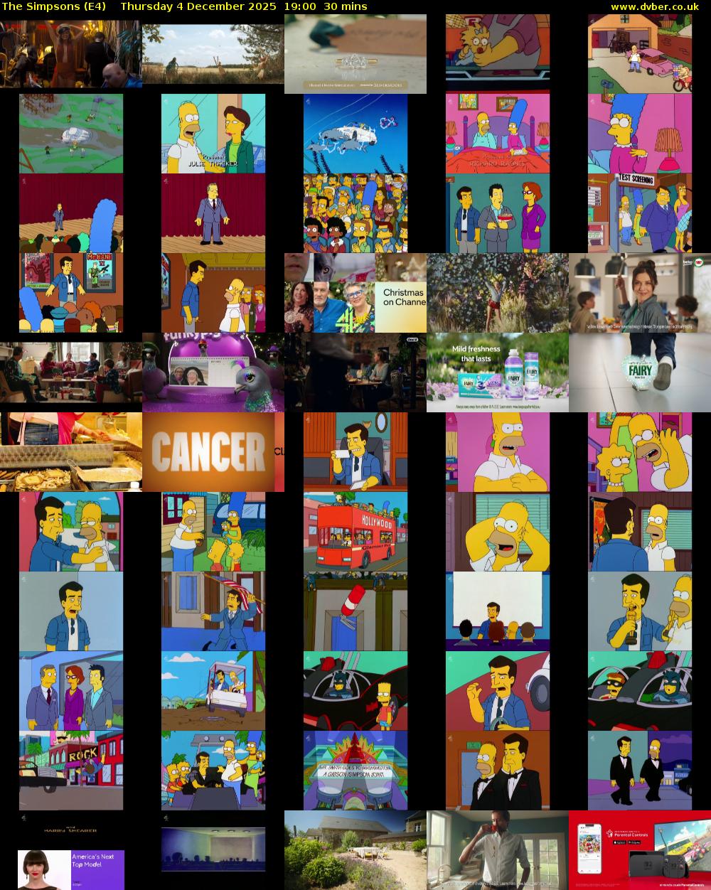The Simpsons (E4) Thursday 4 December 2025 19:00 - 19:30
