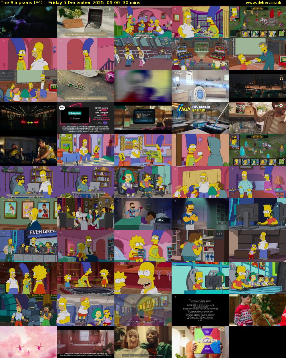 The Simpsons (E4) Friday 5 December 2025 09:00 - 09:30