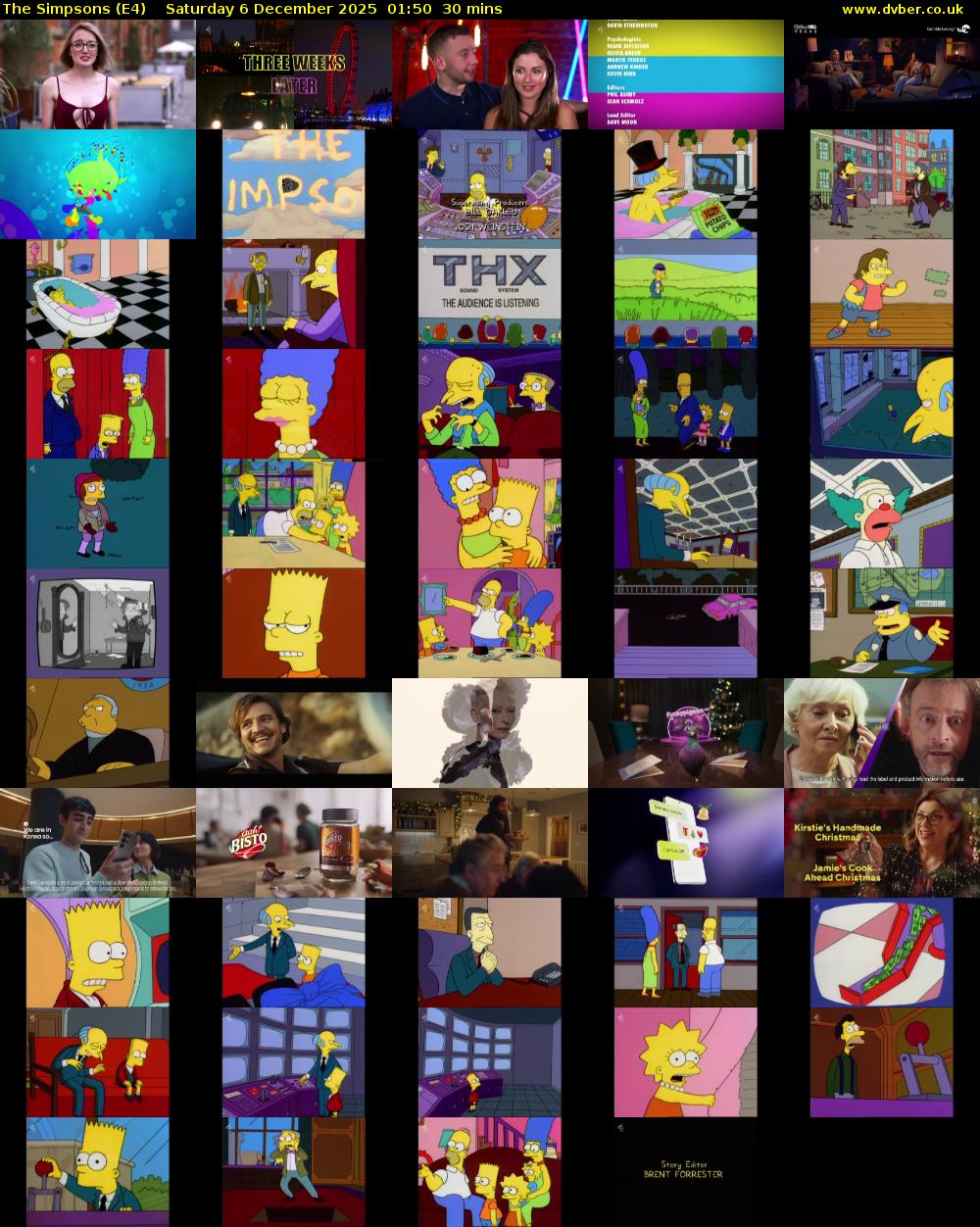 The Simpsons (E4) Saturday 6 December 2025 01:50 - 02:20