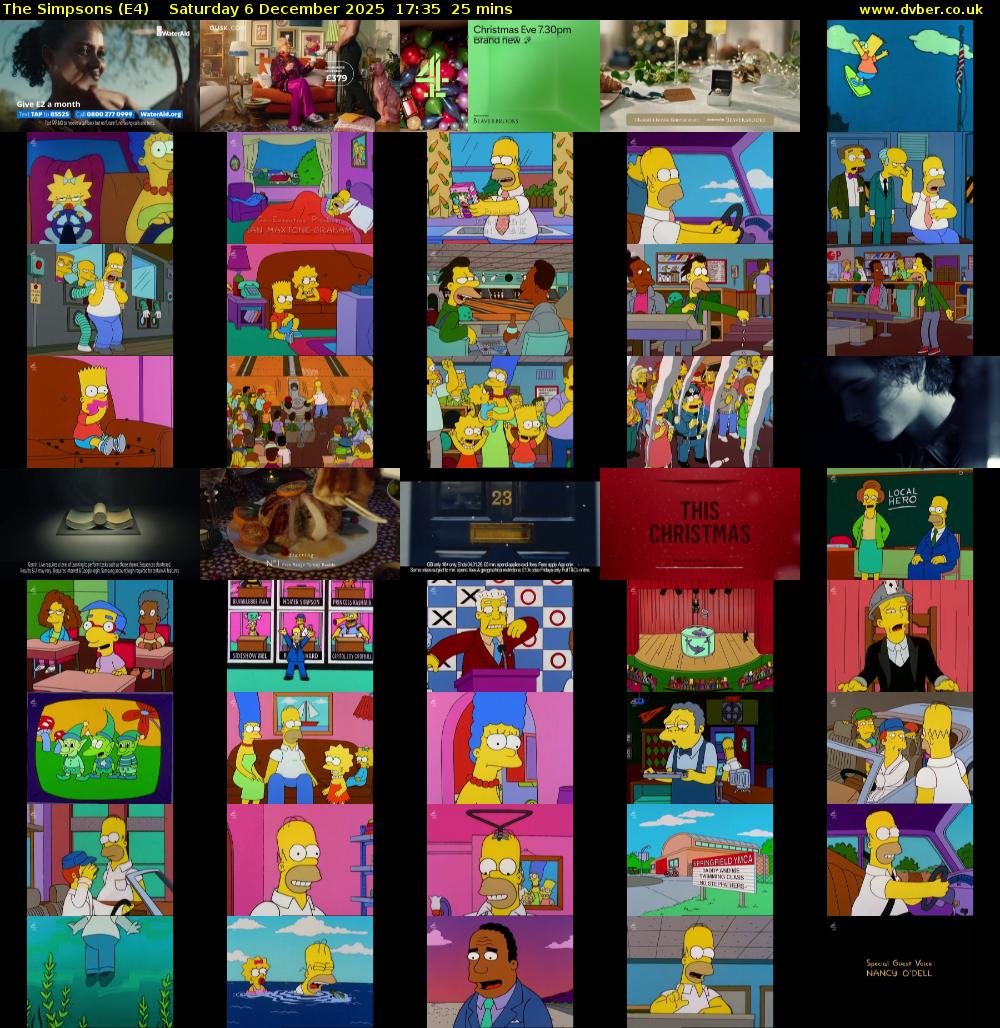 The Simpsons (E4) Saturday 6 December 2025 17:35 - 18:00