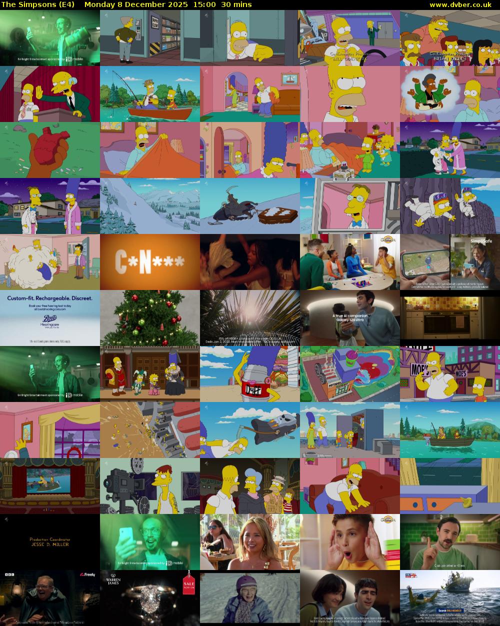 The Simpsons (E4) Monday 8 December 2025 15:00 - 15:30