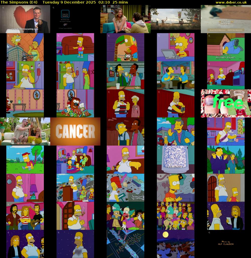 The Simpsons (E4) Tuesday 9 December 2025 02:10 - 02:35