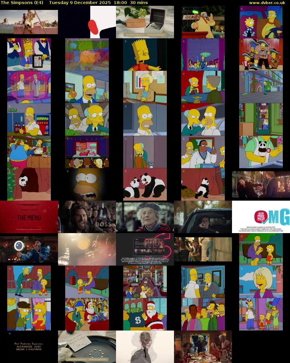 The Simpsons (E4) Tuesday 9 December 2025 18:00 - 18:30