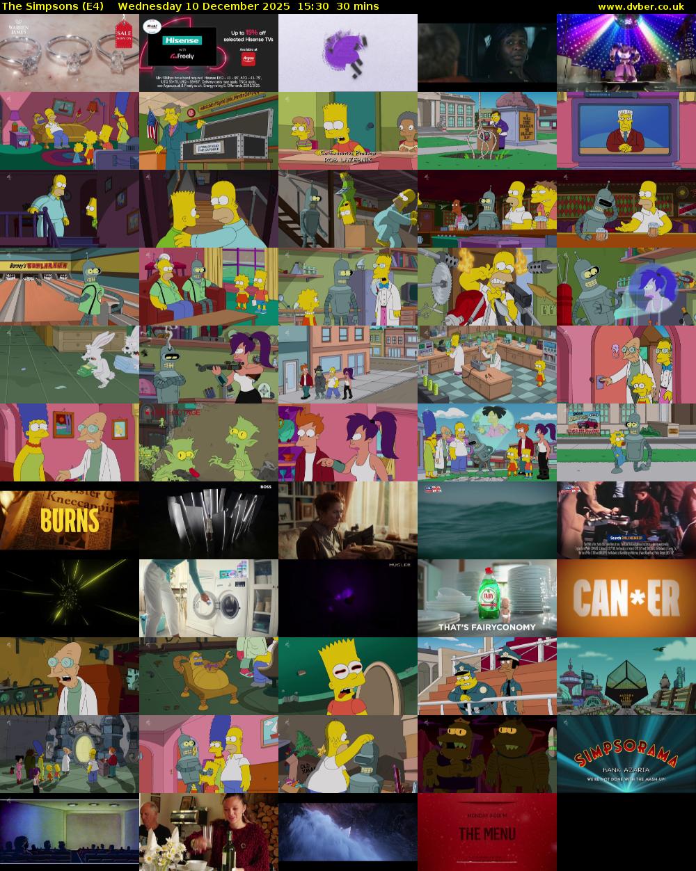 The Simpsons (E4) Wednesday 10 December 2025 15:30 - 16:00