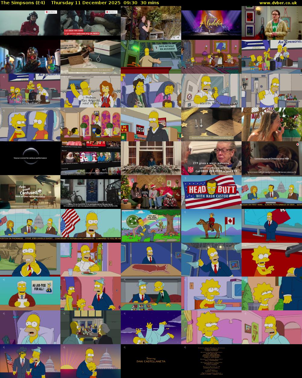 The Simpsons (E4) Thursday 11 December 2025 09:30 - 10:00