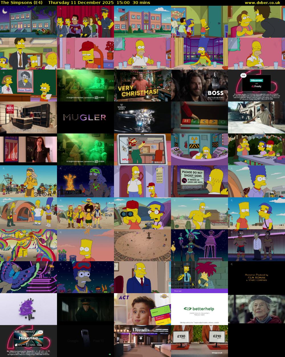The Simpsons (E4) Thursday 11 December 2025 15:00 - 15:30