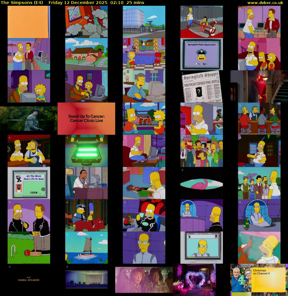 The Simpsons (E4) Friday 12 December 2025 02:10 - 02:35