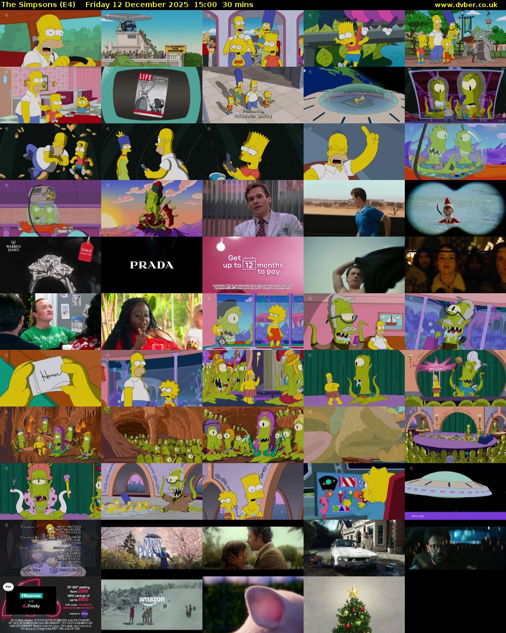 The Simpsons (E4) Friday 12 December 2025 15:00 - 15:30