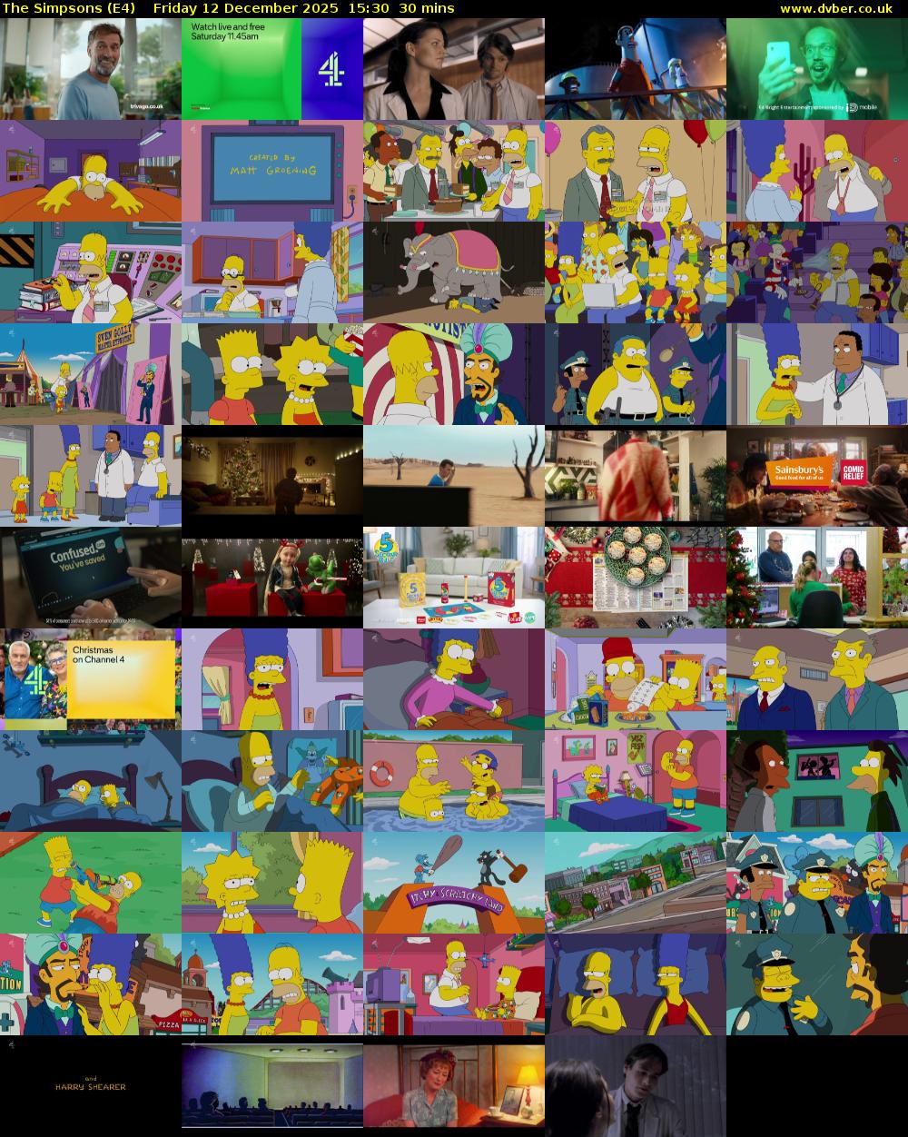 The Simpsons (E4) Friday 12 December 2025 15:30 - 16:00