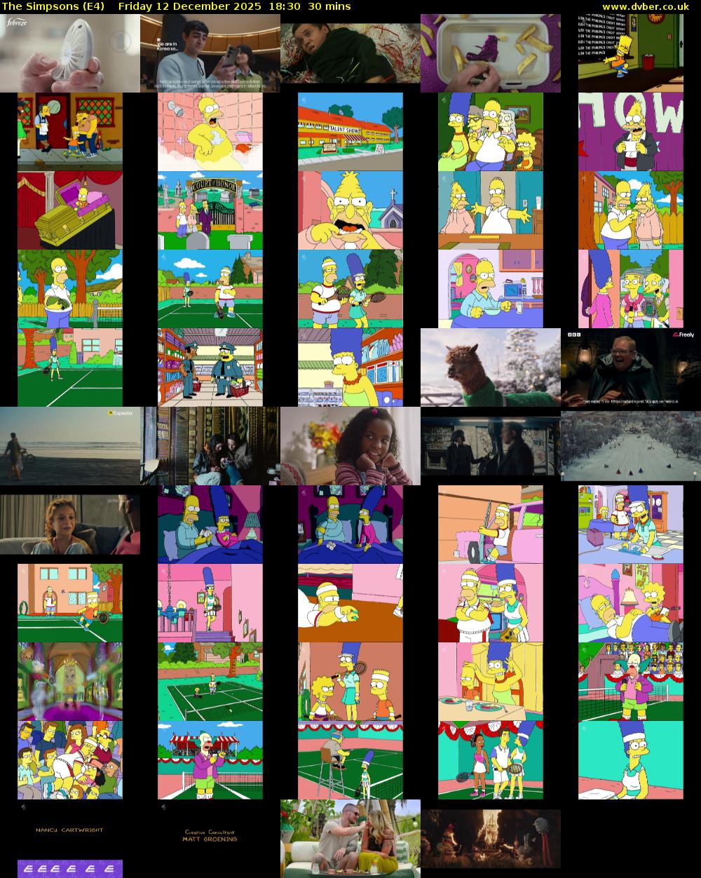 The Simpsons (E4) Friday 12 December 2025 18:30 - 19:00