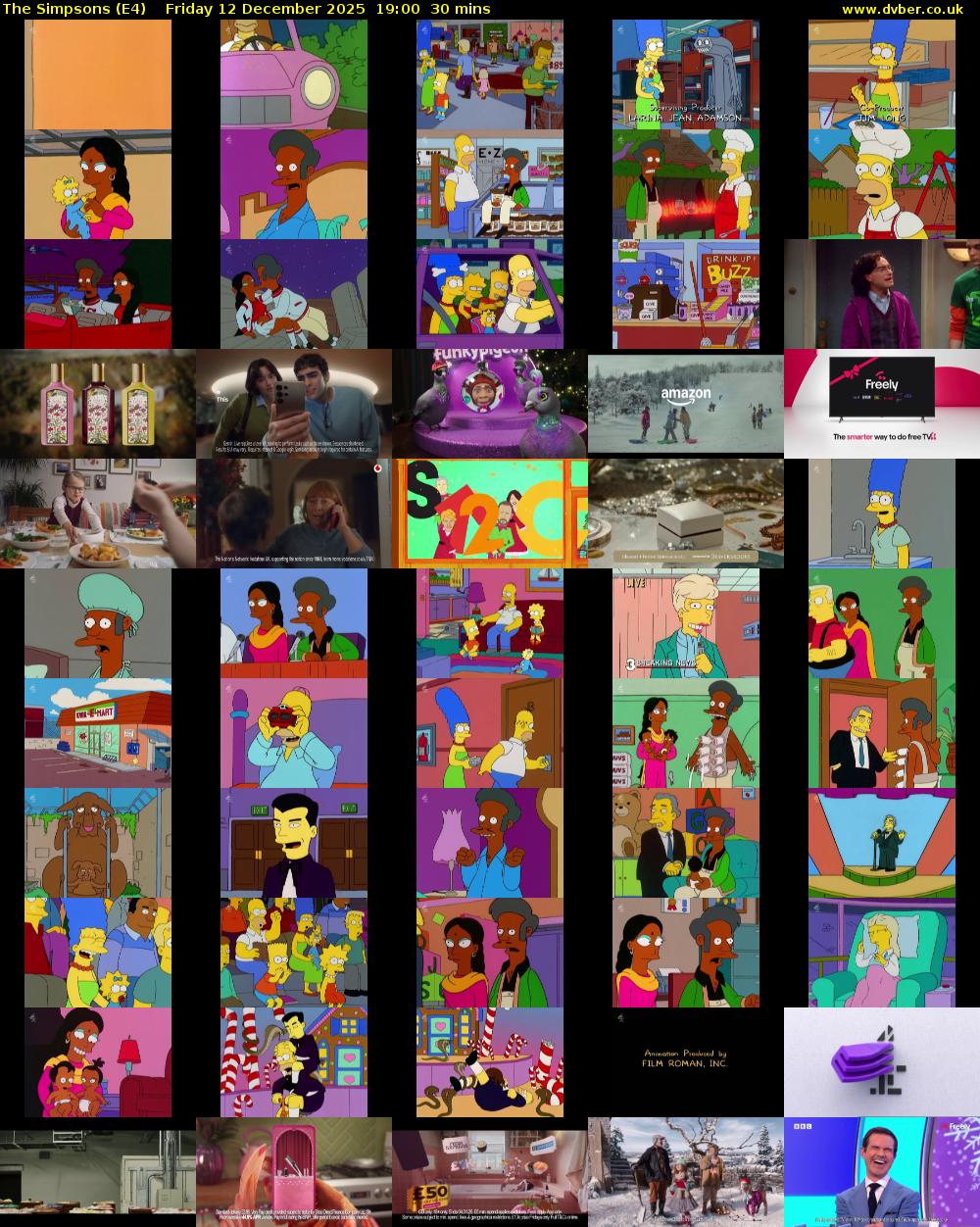 The Simpsons (E4) Friday 12 December 2025 19:00 - 19:30