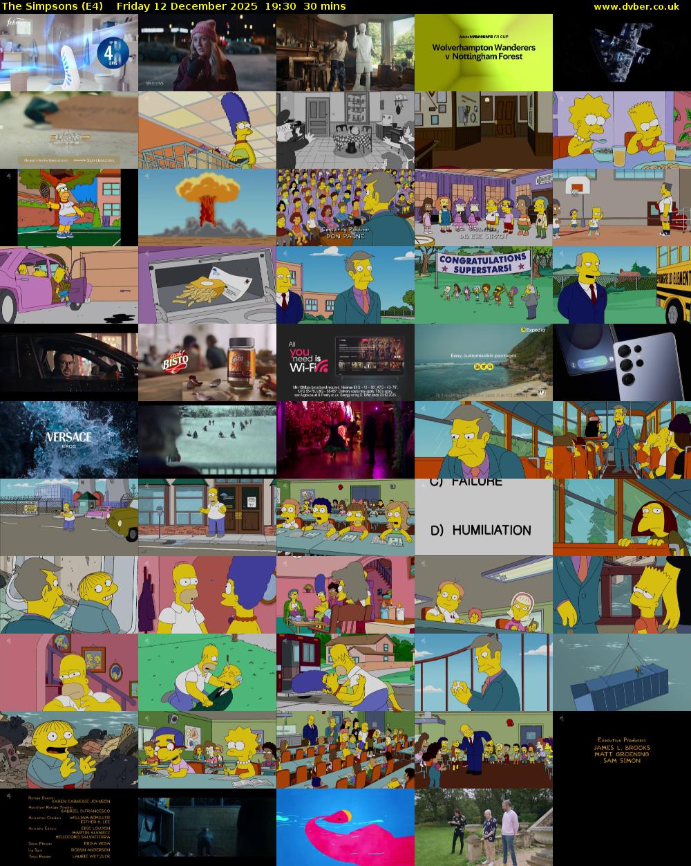 The Simpsons (E4) Friday 12 December 2025 19:30 - 20:00