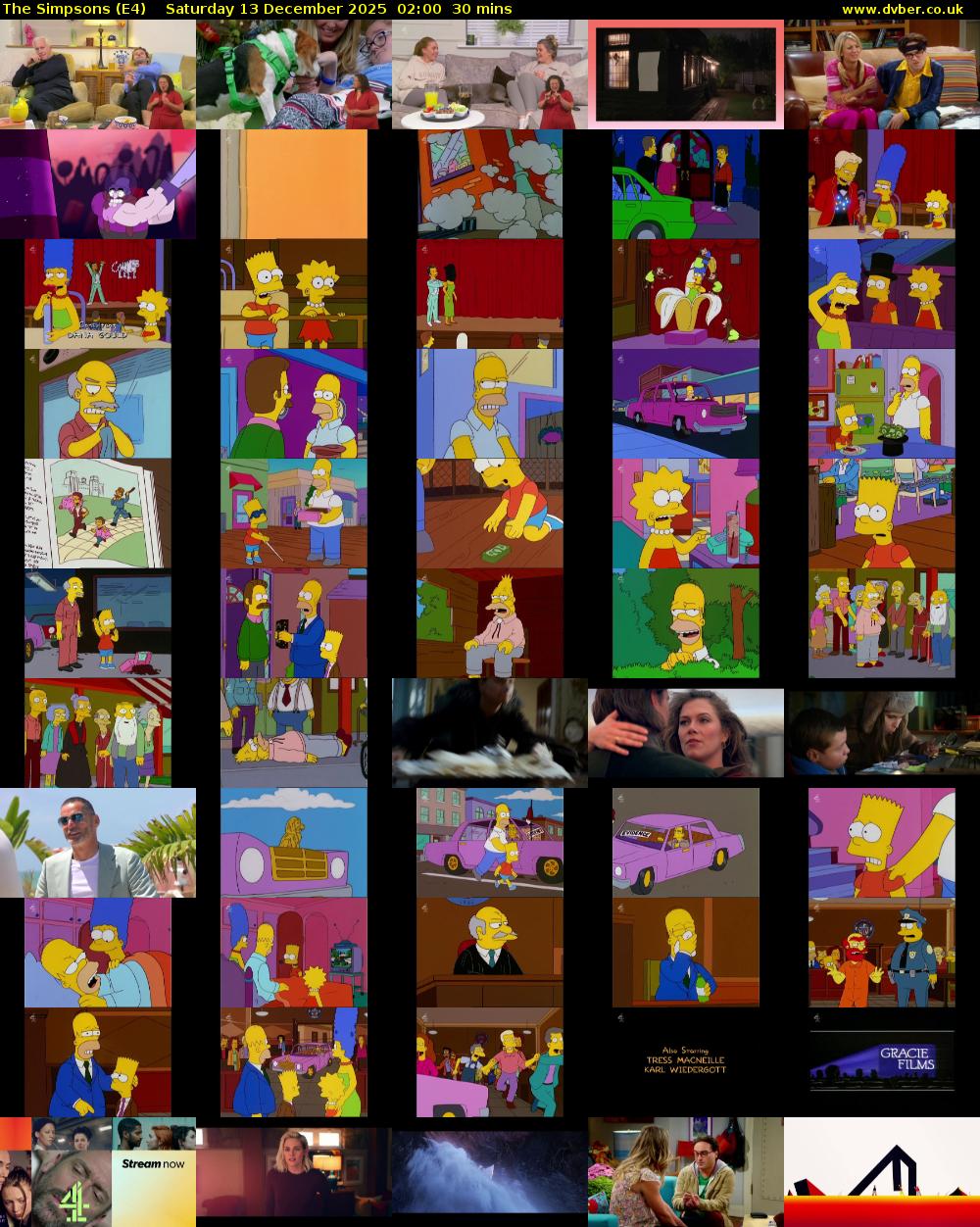 The Simpsons (E4) Saturday 13 December 2025 02:00 - 02:30