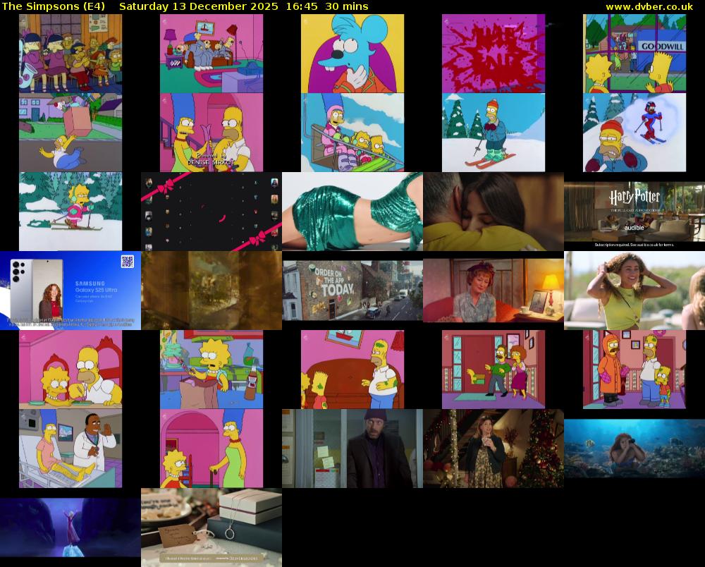 The Simpsons (E4) Saturday 13 December 2025 16:45 - 17:15