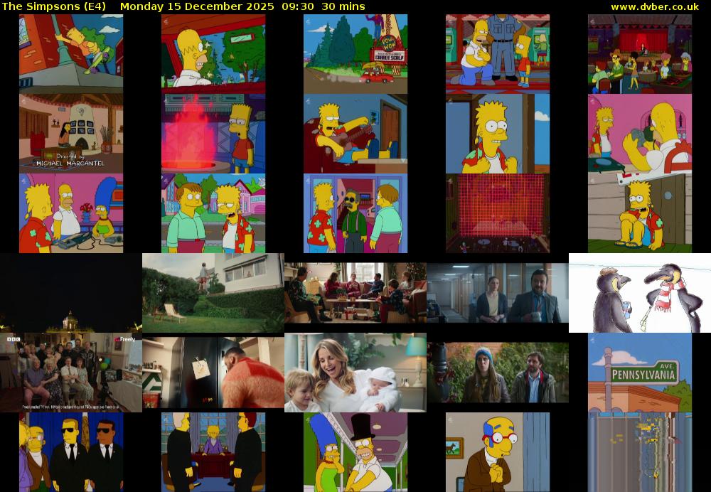 The Simpsons (E4) Monday 15 December 2025 09:30 - 10:00