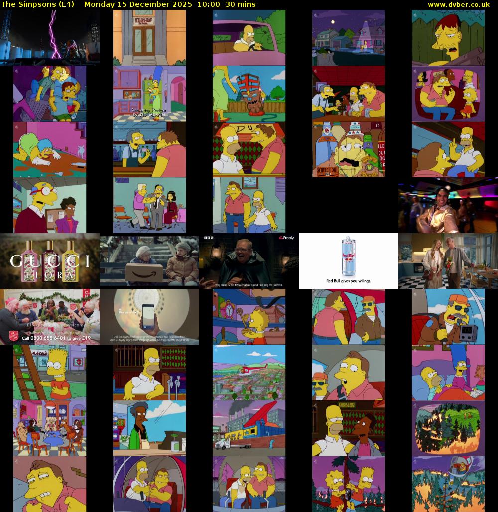 The Simpsons (E4) Monday 15 December 2025 10:00 - 10:30
