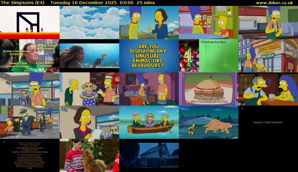 The Simpsons (E4) Tuesday 16 December 2025 03:00 - 03:25