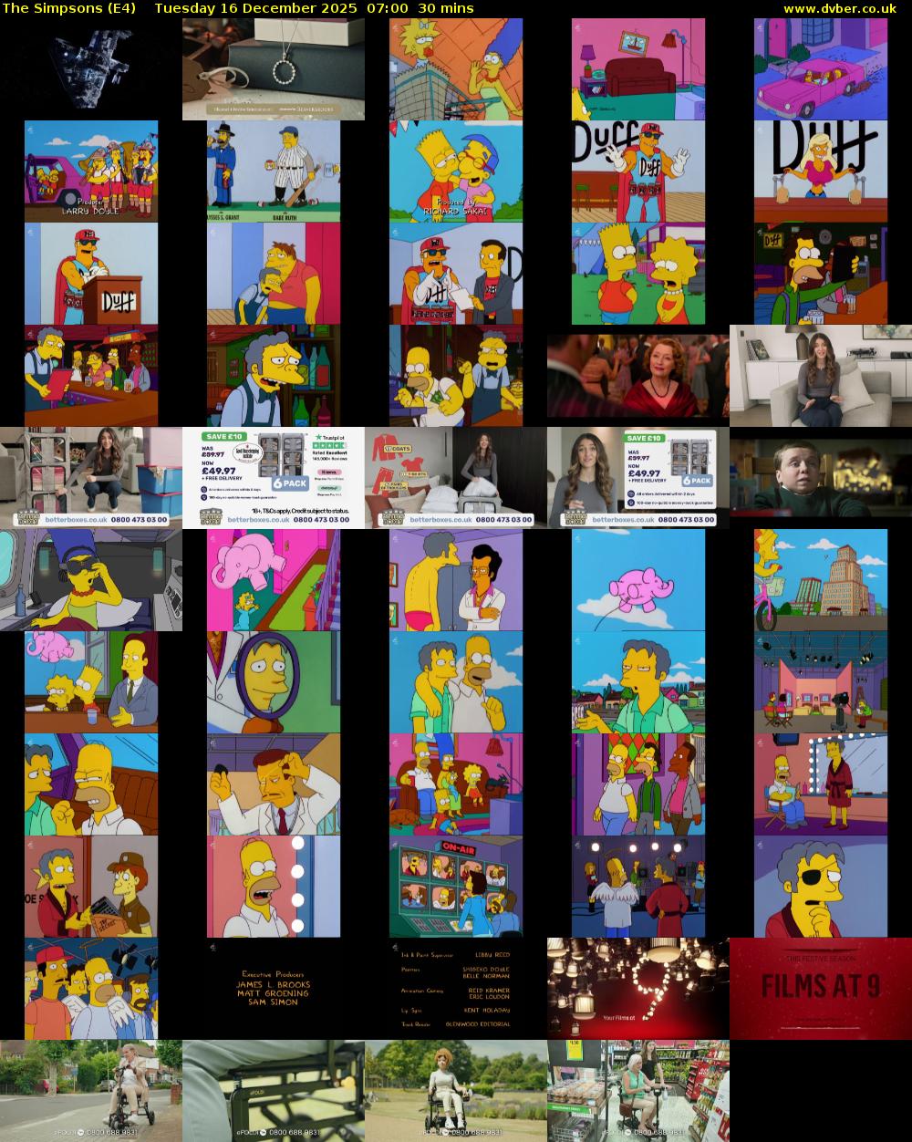 The Simpsons (E4) Tuesday 16 December 2025 07:00 - 07:30