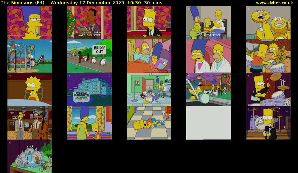 The Simpsons (E4) Wednesday 17 December 2025 19:30 - 20:00