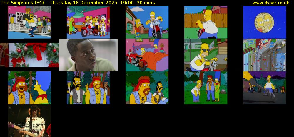 The Simpsons (E4) Thursday 18 December 2025 19:00 - 19:30