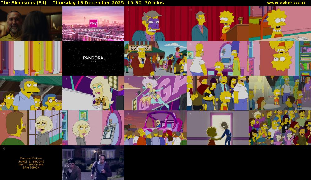 The Simpsons (E4) Thursday 18 December 2025 19:30 - 20:00