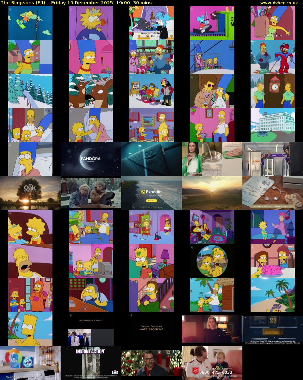 The Simpsons (E4) Friday 19 December 2025 19:00 - 19:30