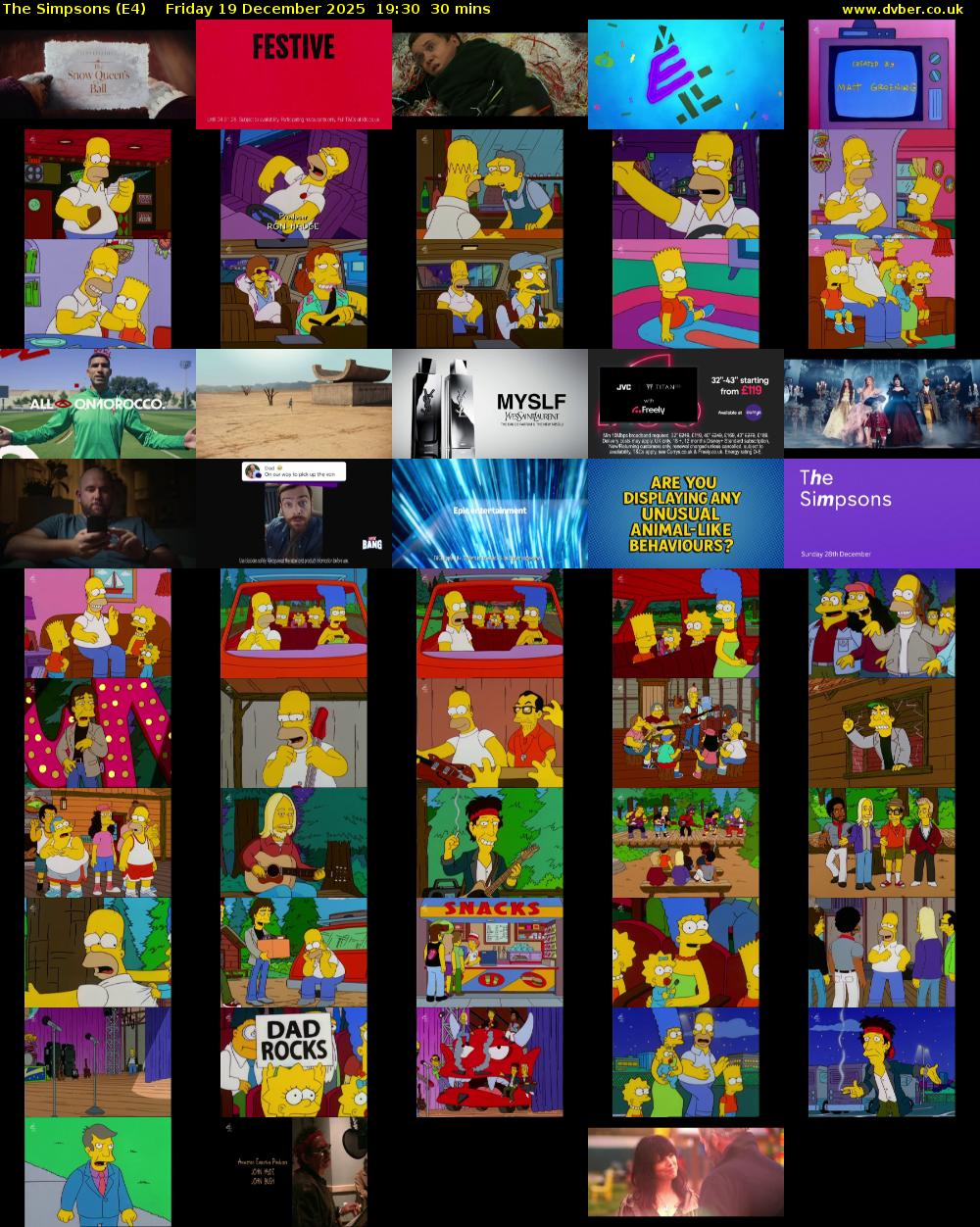 The Simpsons (E4) Friday 19 December 2025 19:30 - 20:00