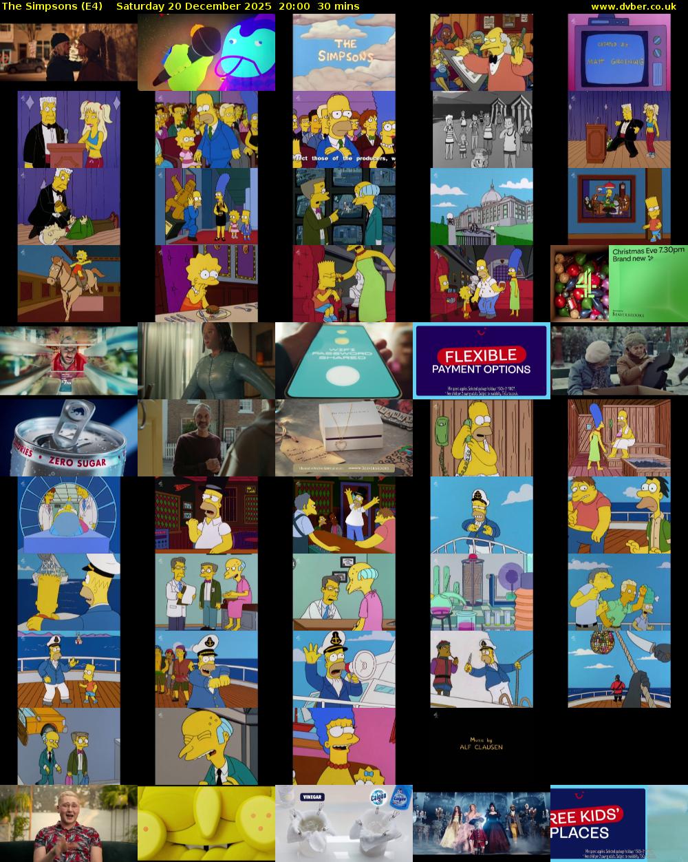 The Simpsons (E4) Saturday 20 December 2025 20:00 - 20:30